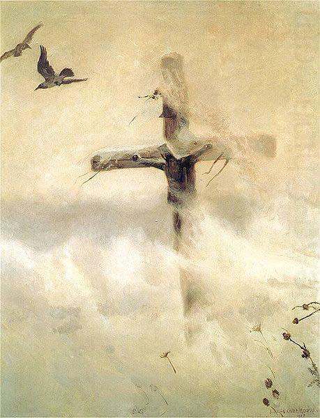 Cross in blizzard., Jozef Chelmonski